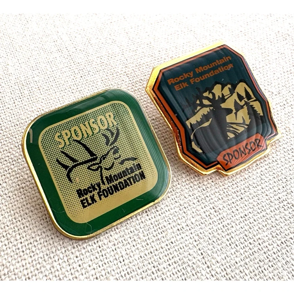 Lot of 2 Rocky Mountain Elk‎ Foundation Sponsor Lapel Pins 1